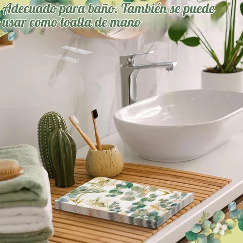 Vista 6 de Spiareal 120 toallas de mano desechables de eucalipto para baño