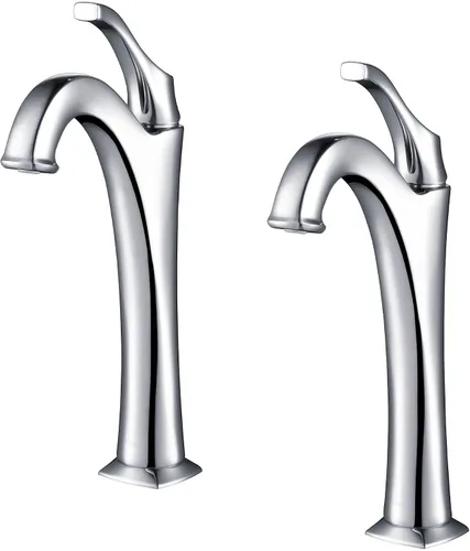 Vista 8 de KRAUS KVF-1200BG Arlo™ Grifo de Baño Alto Tipo Vessel de Oro Cepillado con Desagüe Pop-Up (Paquete de 2)