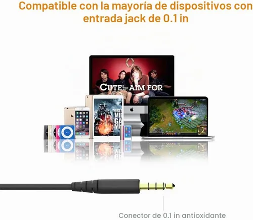 Vista 6 de MAXROCK (TM) Audífonos para Dormir Totalmente Suaves de Silicona con Tapones para los Oídos y Micrófono para Celulares, Tabletas y Conector de 3,5