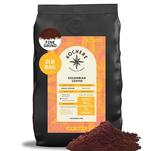 Vista 7 de Café molido colombiano Medellín, granos de café tostado medio de origen único, recién tostado a pedido, café molido orgánico, grado especial