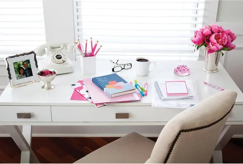 Vista 5 de Realspace® Keri - Escritorio de 48 pulgadas, color blanco
