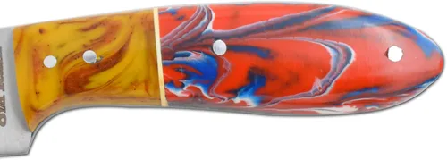 Vista 5 de Collection - Cuchillo de caza de hoja fija resistente, cuchillo afilado de acero inoxidable para exteriores con funda de cuero (BLP-2028)