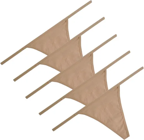 Vista 2 de Paquete de 5 tangas sexy de algodón para mujer, ropa interior sin costuras