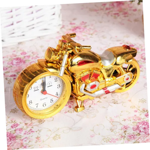 Vista 4 de IMIKEYA Reloj despertador para motocicleta, reloj despertador vintage, movimiento de cuarzo, estilo vintage para niños, reloj de motocicleta único