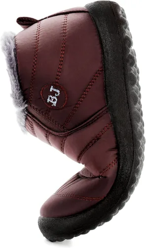 Vista 4 de VYKF Botas de nieve para mujer Botines de invierno cálidos con forro de piel antideslizantes Botas de tobillo para exteriores Botas cómodas