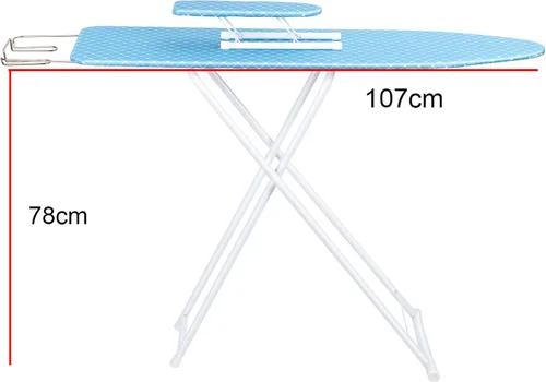Vista 2 de Tabla de planchar de 42 pulgadas, tabla de planchar plegable de tamaño completo con cubierta resistente al calor y pies antideslizantes, tabla