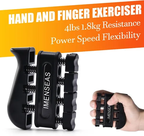 Vista 3 de Grip Strength Trainer 7 Pack Adjustable Hand Gripper, Finger Stretcher Resistance Extensor Bands, Finger Exerciser, Grip Strength Ring & Stress