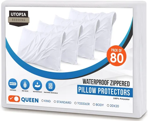 Vista 12 de Utopia Bedding - Funda de almohada impermeable con cremallera, 20 x 26 pulgadas, 2 unidades, estándar, color blanco