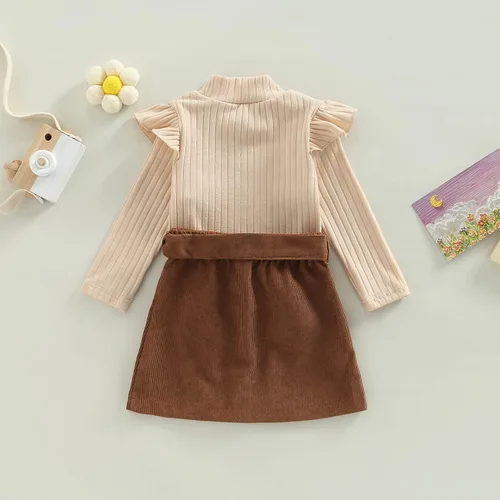 Vista 9 de Conjunto de 2 piezas de falda bonita para bebé niña pequeña para otoño e invierno
