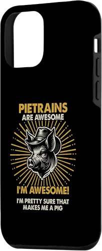Vista 2 de iPhone 12 mini Pig Dad Mom Awesome - Caso de criador de granjeros Pietrains