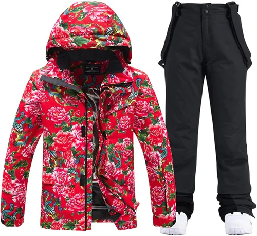 Vista 10 de Conjunto de chaqueta y pantalón de esquí para hombre, trajes de esquí impermeables para hombre, chaqueta de snowboard, traje de nieve cálido