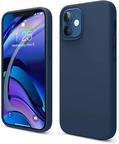 Vista 13 de elago - Carcasa de silicona líquida para iPhone 12 Mini, color negro Full Body Protective Cover, Shockproof, Slim Fit, Anti-Scratch Soft