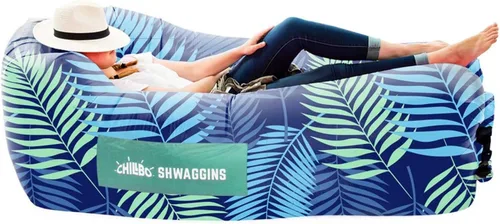 Vista 13 de Chillbo Inflatable Couch – Unique Designs - No-Pump Setup, Ripstop Polyester, Stability Pegs, Fun Prints - Portable Air Inflatable Lounger for