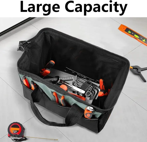 Vista 2 de Greywolf Bolsa de herramientas resistente de 12 pulgadas, bolsa de herramientas, material reforzado 600D con 6 bolsillos grandes, asas acolchadas