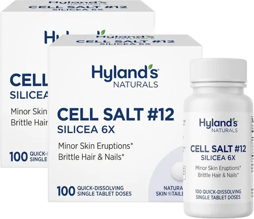 Vista 6 de Hyland's Cell Salt #12 Silicea 6X para acné, puntos negros, cabello y uñas, 100