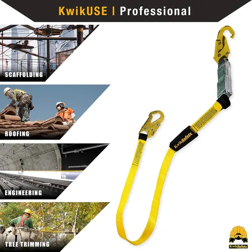 Vista 5 de KwikSafety – Familia rattler, incluye 2 paquetes, 4 paquetes, combo, kit Cordón de seguridad de una sola pierna con amortiguador interno, anclaje