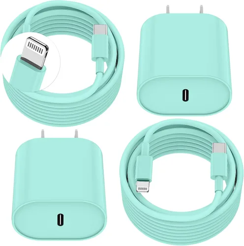 Vista 10 de Essri Cargador Rápido para iPhone 14 13 12 Carga Rápida, Paquete de 2 de 6FT+10FT Cable USB C a Lightning con 20W USB C para Bloque Cargador iPhone
