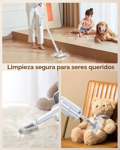 Vista 5 de LABIGO Trapeador de vapor 10 en 1 con limpiador de vapor de mano desmontable, tanque de 350ml, calentamiento en 10s, limpiador de vapor de 248°F