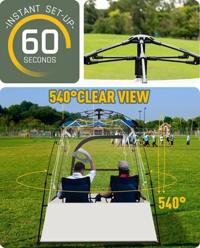 Vista 6 de Pod All Weather Sports Tent, Outdoor Pop Up Bubble Clear 540° View Winter Tent for 1-2 Person, Instant Cold Weather Shelter with Rainfly for Soccer