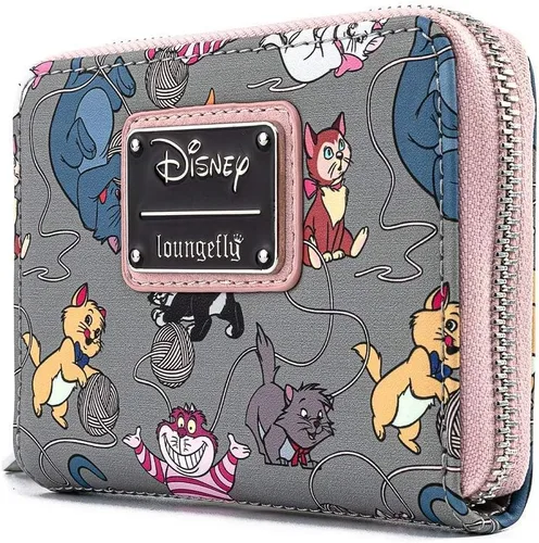 Vista 2 de Loungefly Disney Cats Cartera de piel sintética con cremallera alrededor
