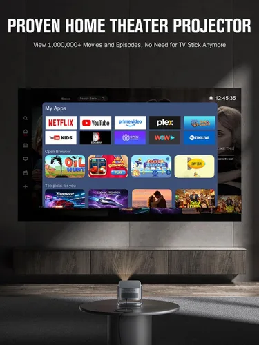 Vista 6 de 【Ahora con Netflix y 3000 ANSI】Proyector inteligente 4K con WiFi y Bluetooth, VISSPL 3D Dolby Audio y enfoque automático, proyector portátil