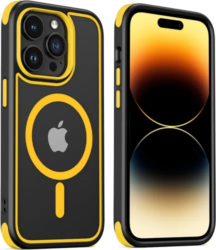Vista 34 de Mobnano Funda para iPhone 13 Pro, compatible con MagSafe, funda transparente con anillo magnético, diseño multicolor protector a prueba de golpes