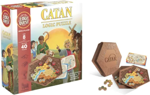 Vista 2 de Catan Logic Puzzle - Juego de mesa LogiQuest Puzzle Adventure inspirado en el juego de mesa Catan Juego de rompecabezas para niños y familia