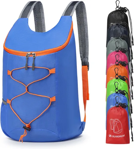 Vista 13 de Mochila de senderismo pequeña de 20L Mochila plegable ligera negra Negro