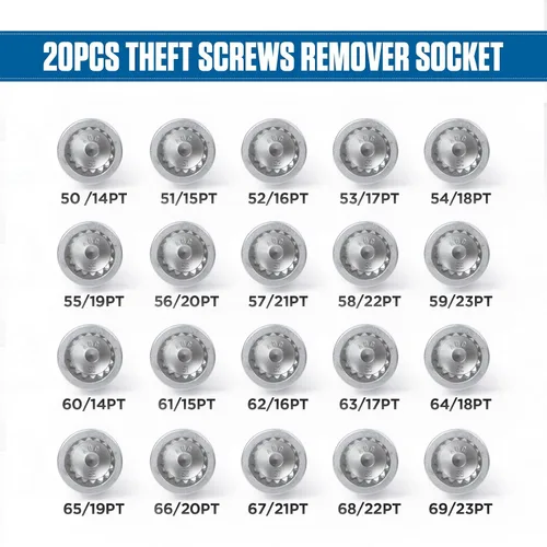 Vista 2 de BELEY Kit de llave de tuerca de bloqueo de rueda 20PCS para Porsche VW Touareg Juego de herramientas antirrobo para quitar tuercas con removedor