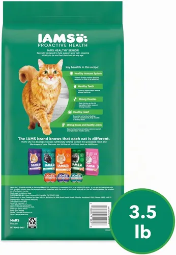 Vista 8 de IAMS Proactive Health - Alimento seco saludable para gatos mayores, receta de pollo, 3.5 libras Real chicken, antioxidants for immune health