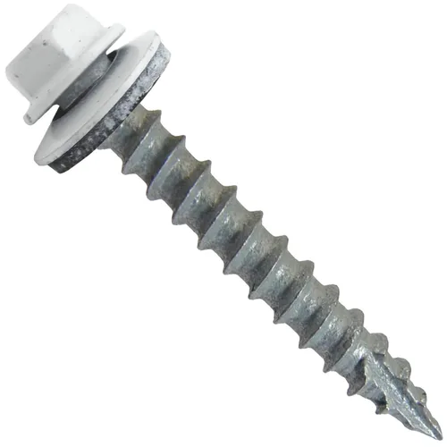 Vista 35 de Tornillos para techos de metal #14 (750) Tornillos x 1-1/2 "ABC Gris Arandela hexagonal Tornillo de techo de chapa metálica para techo.
