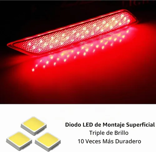 Vista 2 de iJDMTOY Lentes rojas 60-SMD LED Reflector de parachoques compatibles con Honda Civic Sedan 2013-2015, funciona como faros antiniebla traseros