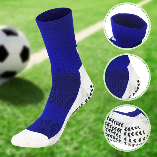 Vista 2 de 12 pares de calcetines de agarre antideslizantes para hombre, calcetines de fútbol con almohadillas de agarre, calcetines de fútbol antideslizantes