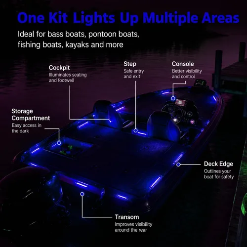 Vista 6 de Shangyuan Luces marinas para barco, luces interiores LED utilitarias para cubierta de cortesía, luz de cabina de popa de popa de 12 V, luces marinas
