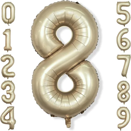 Vista 38 de Globos de Sirena Número 0 de 40 Pulgadas, Juego de Globos de Números Grandes Morado Verde Azulado Arcoíris 0-9, Globos de Números de Papel