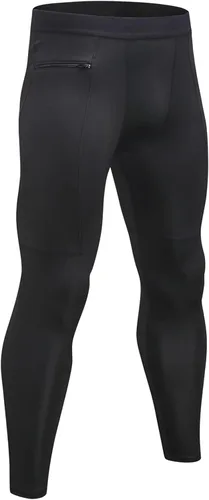 Vista 8 de Pantalones de compresión para hombre, mallas con bolsillos, para deportes de secado fresco, mallas atléticas para baloncesto y correr