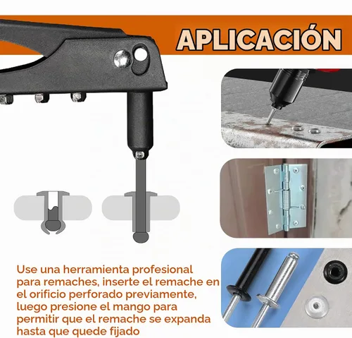 Vista 4 de ALLCLEAN 60 piezas de remaches ciegos de aluminio de 1/4" x 1", remaches pop de 6,4 x 25mm, agarre de aluminio y mandril de acero