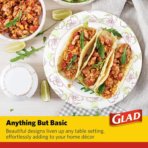 Vista 4 de Glad - Platos de papel desechables cuadrados para todas las ocasiones