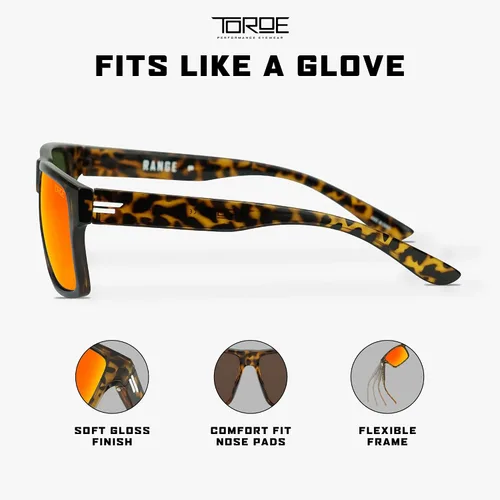 Vista 5 de TOROE Classic RANGE TR90 - Gafas de sol polarizadas irrompibles con lentes AR de policarbonato recubierto hidrofóbico