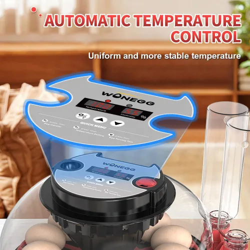 Vista 2 de HOWOOIUA 12 Incubadora para incubar huevos, pantalla de temperatura y humedad, vista de 360 ° para añadir agua automáticamente, incubadoras de velas