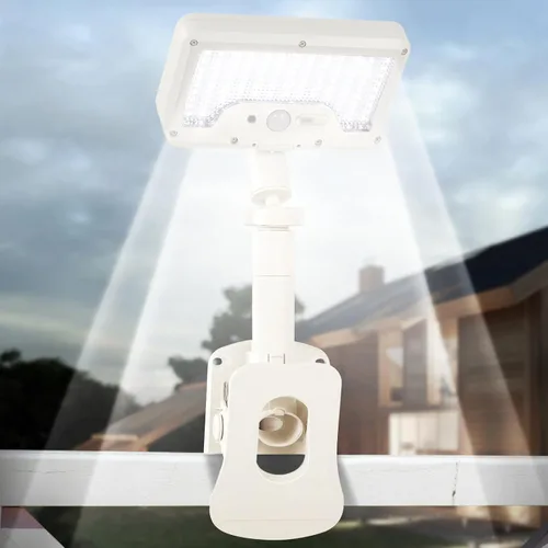 Vista 13 de Luces solares con clip para exteriores con sensor de movimiento, luces de valla solares ajustables verticalmente y giratorias en 360° con 92 LEDs