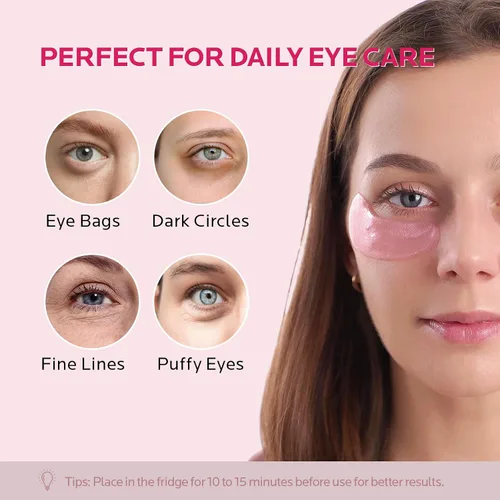 Vista 2 de ZealSea - 8 pares de mascarillas para debajo de los ojos para ojeras y ojos hinchados - Parches hidratantes para ojos, parches de gel para ojos