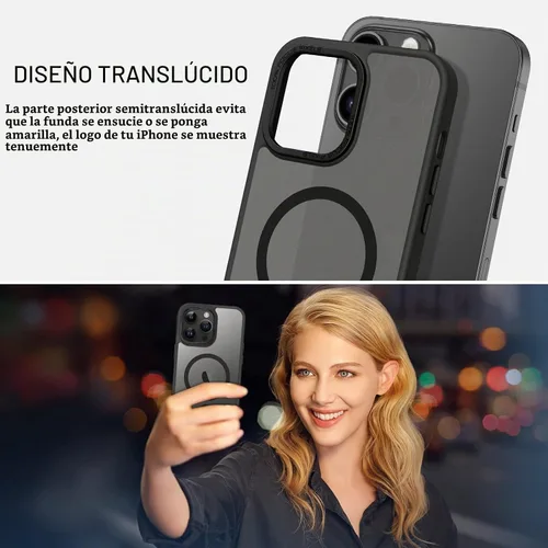 Vista 3 de BENTOBEN Funda magnética para iPhone 13 Pro Max, [Compatible con MagSafe] translúcida mate esmerilada, antihuellas, delgada, a prueba de golpes
