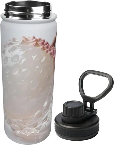 Vista 2 de litchi Printed Insulated Water Bottle, 18oz Stainless Steel Funny Travel Mug, Leakproof Hot & Cold for Sports, Gym, Hiking