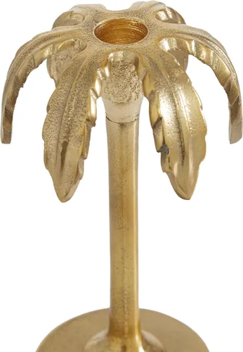 Vista 4 de Deco 79 Portavelas decorativo de metal de aluminio, soporte de vela de palmera, juego de 3 candelabros de 6 pulgadas, 8 pulgadas, 10 pulgadas