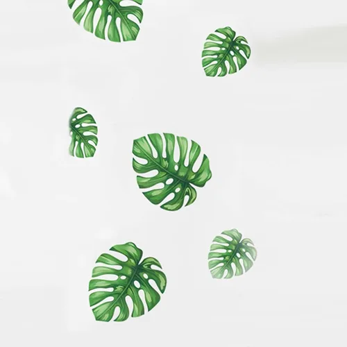 Vista 10 de Efavormart - Calcomanías de pared con hojas de palmera tropicales verdes, calcomanías removibles