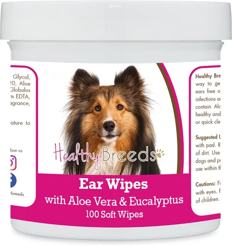 Vista 128 de Healthy Breeds Affenpinscher Toallitas de limpieza de oídos con aloe y eucalipto para perros, 100