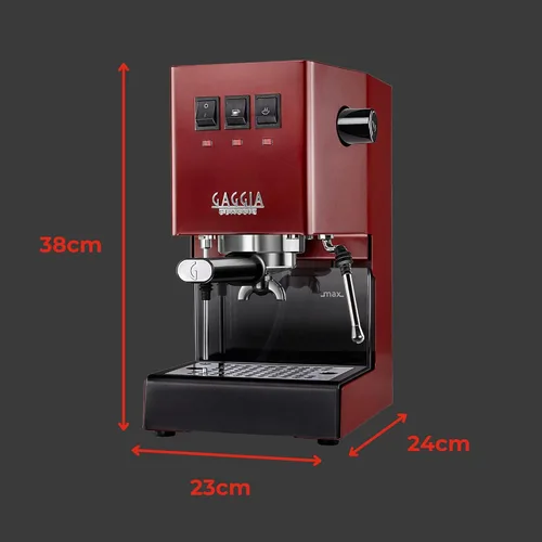 Vista 8 de Gaggia RI9380/47 Classic Pro - Máquina de café expreso, 1.3 litros, color rojo cereza