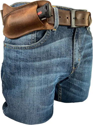 Vista 2 de Funda horizontal para cuchillos hecha a mano de cuero de grano completo - Soporte multiherramienta, estuche de herramientas, accesorios de camping