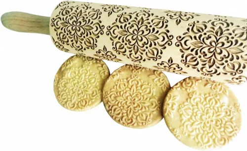Vista 10 de Rodillo en relieve para galletas de Navidad, pan de jengibre, shortbread (Ángeles de Navidad)